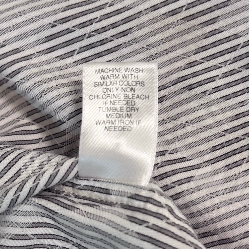 Murano Slim Fit Gray White Textured Stripe Diamond Weave Shirt Men’s M - Picture 9 of 9